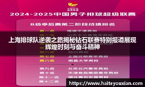 上海排球队逆袭之路揭秘钻石联赛特别报道展现辉煌时刻与奋斗精神